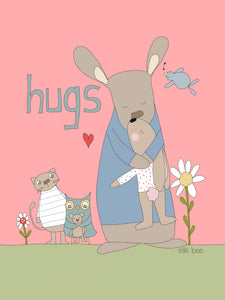 “Hugs” greeting card