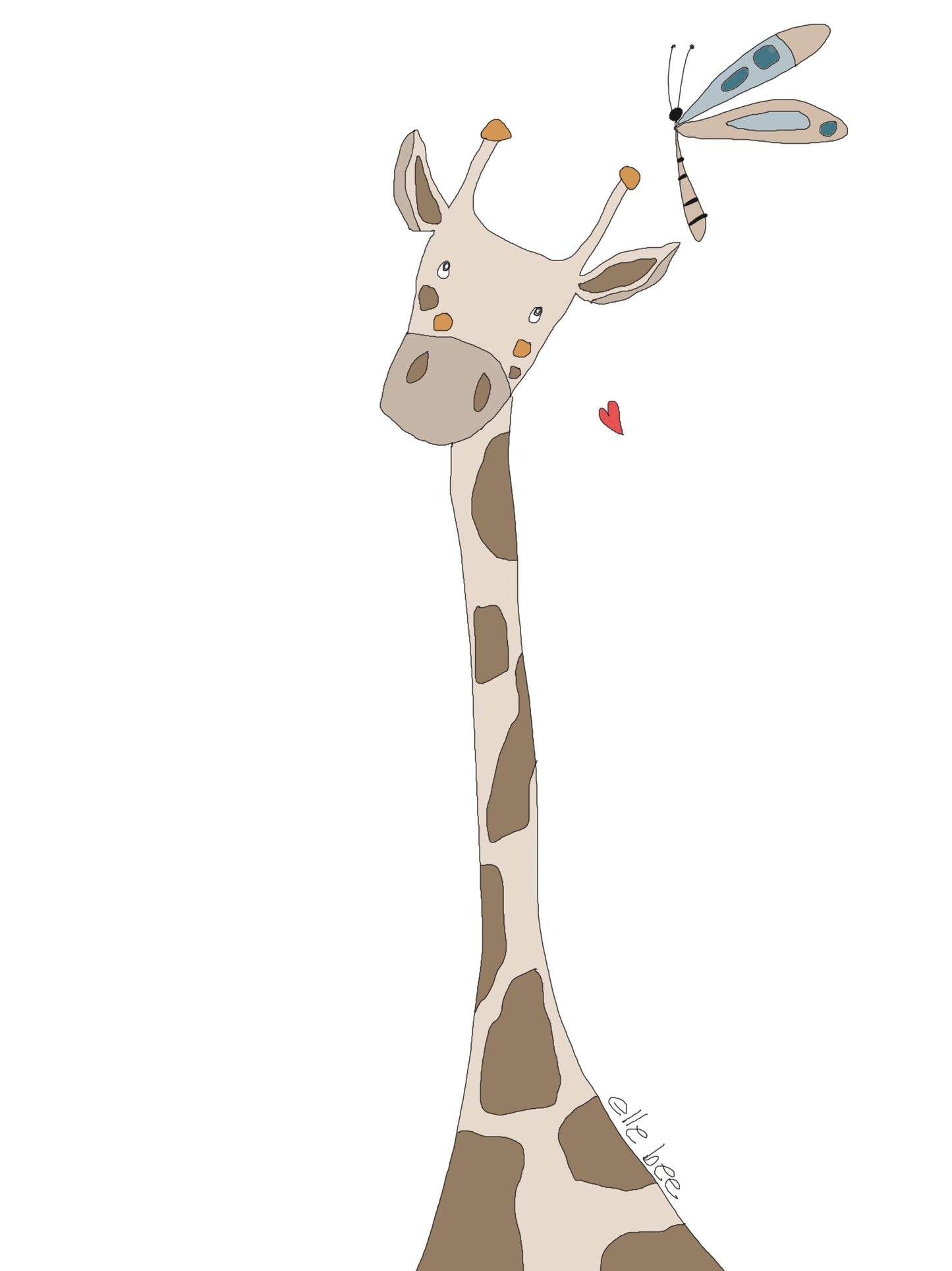 “Giraffe and Butterfly” greeting card