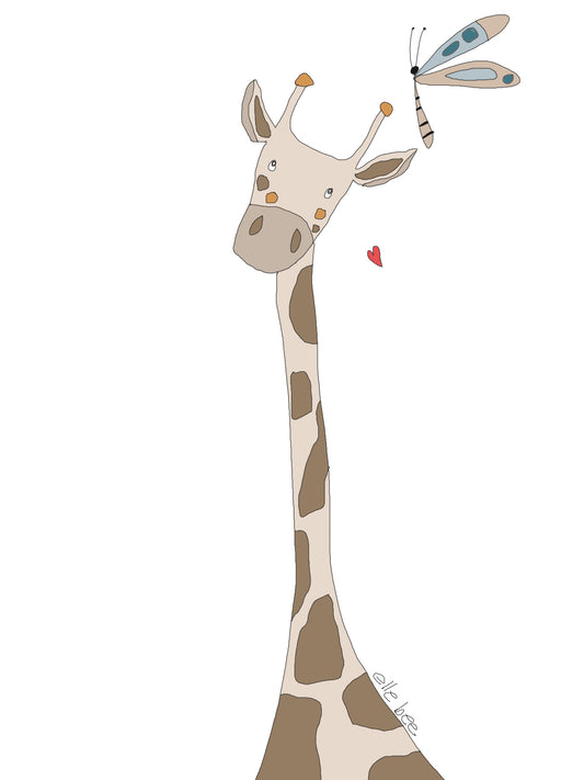 “Giraffe and Butterfly” greeting card