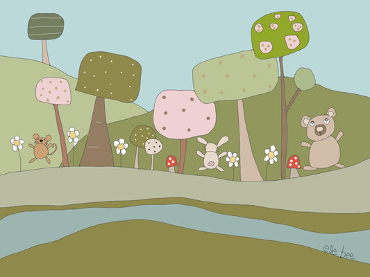 “Bouncy Forest” greeting card