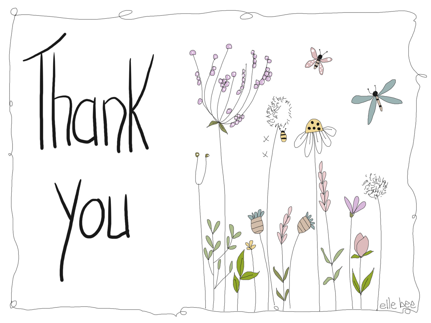 Thank you Wildflowers greeting card