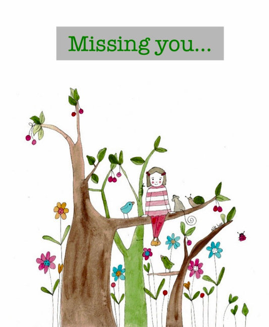 Missing You / Cherry Tree greeting card