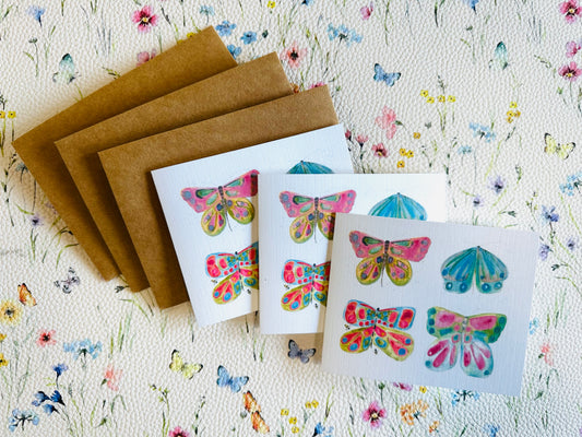 Butterfly notes - set of 3 with envelopes