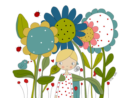 Sunflower Girl greeting card