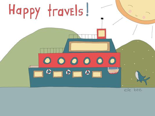 Happy Travels / Ferry greeting card