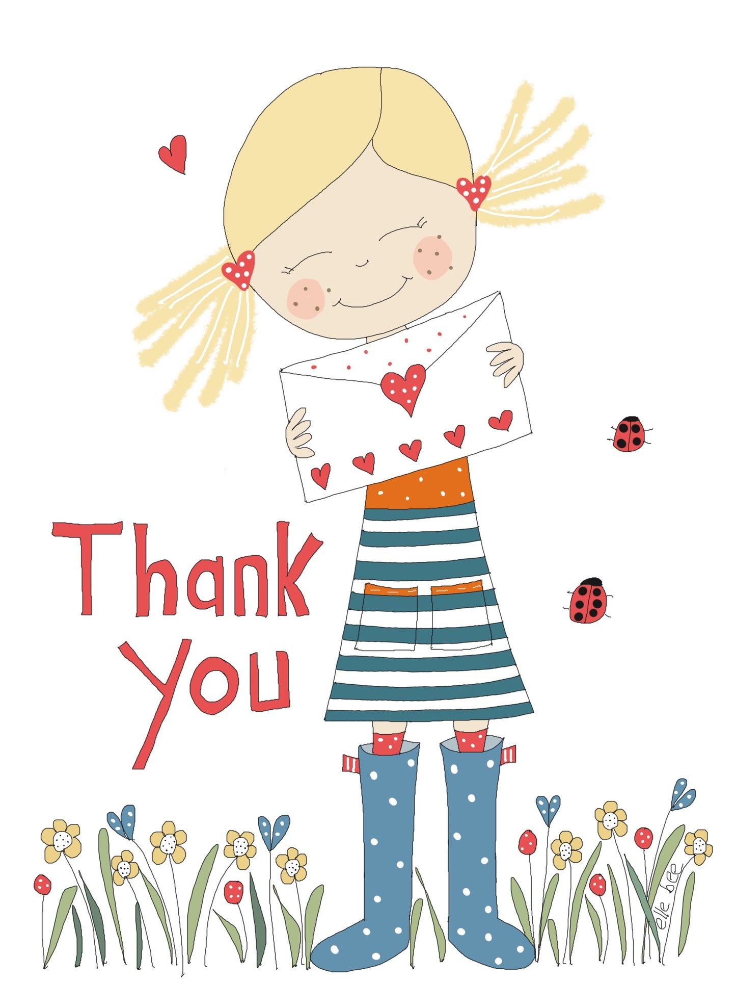 Thank you set of 4 greeting cards