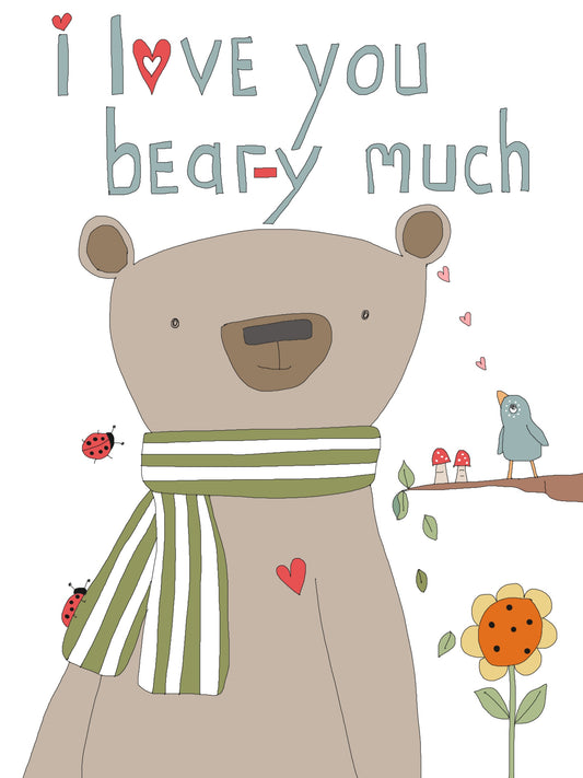 I love you Bear-y much greeting card