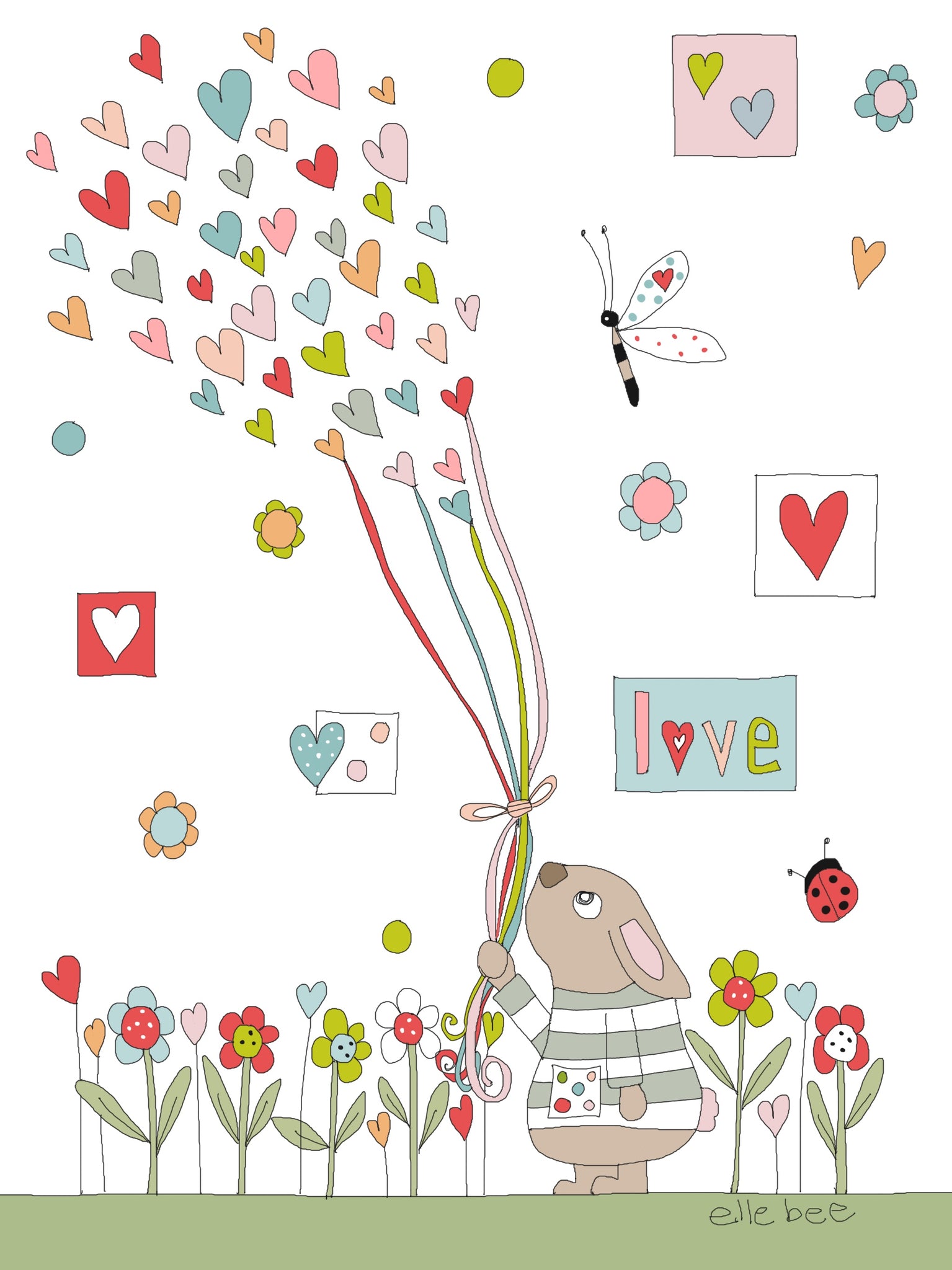 Bunny love greeting card