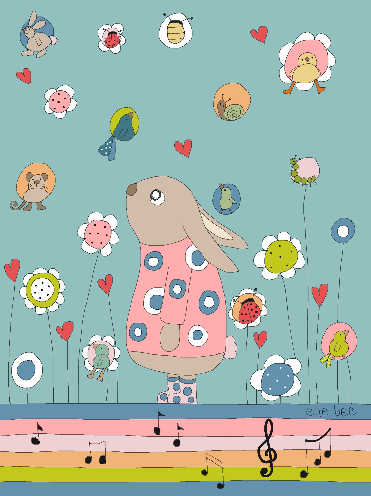 Bunny Bubbles greeting card