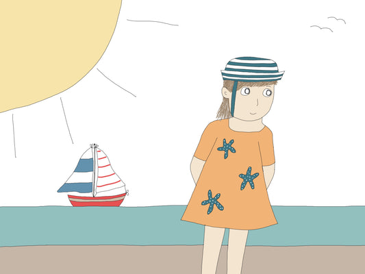Coastal Girl greeting card