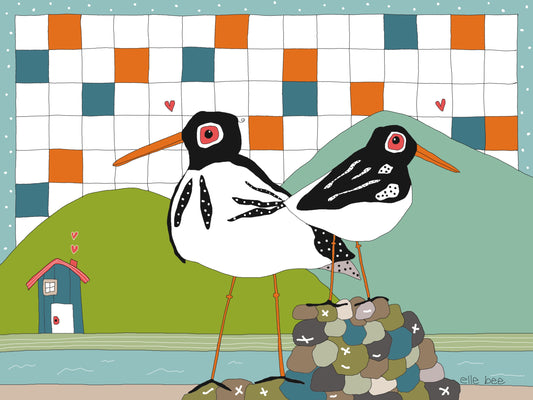 Oystercatchers greeting card