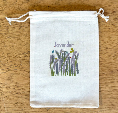 Lavender drawstring bag