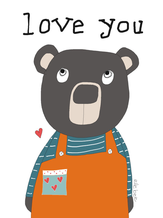 Love you bear greeting card