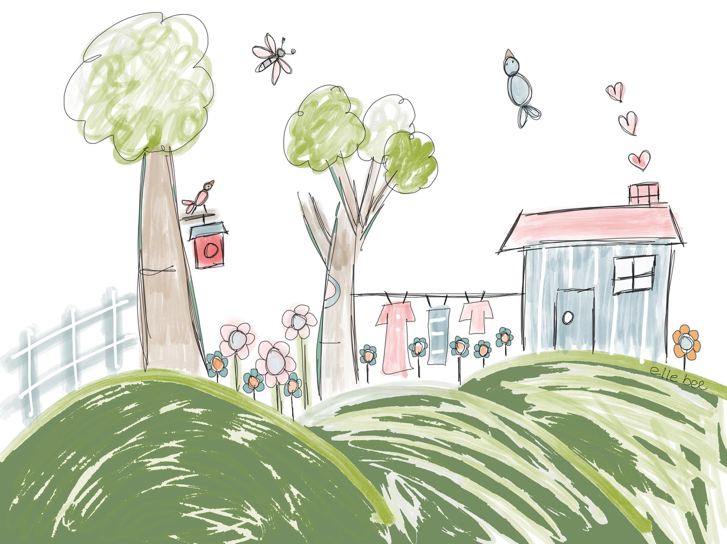 The house on the hill greeting card