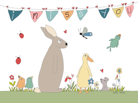 I miss you greeting card