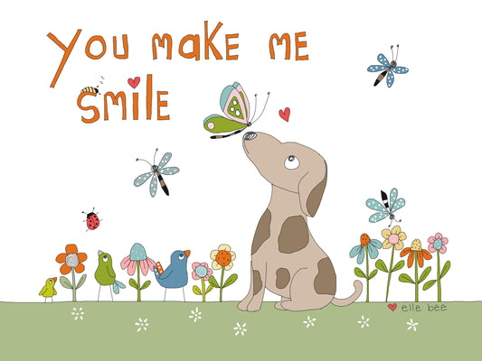 You make me smile greeting card