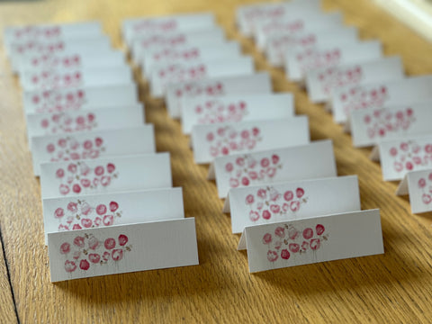 Peonies & Bees Place cards - set of 6
