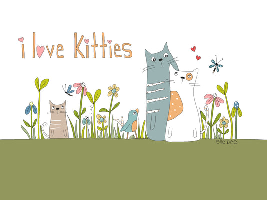 I love kitties greeting card