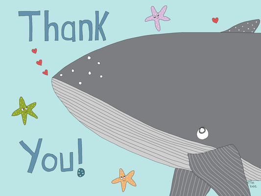 Thank You! Whale / starfish greeting card