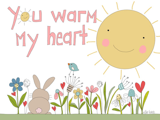 You warm my heart greeting card