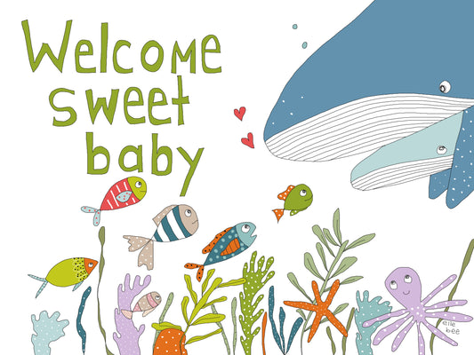 Welcome sweet baby greeting card