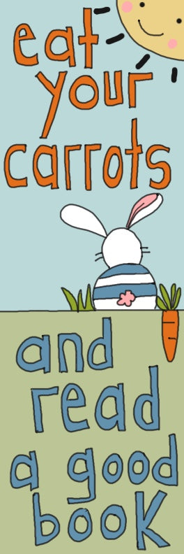 Eat your carrots & read a good book - bookmark