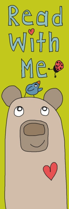 Read with me bear bookmark