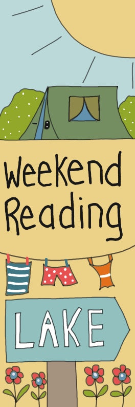 Weekend reading camping bookmark