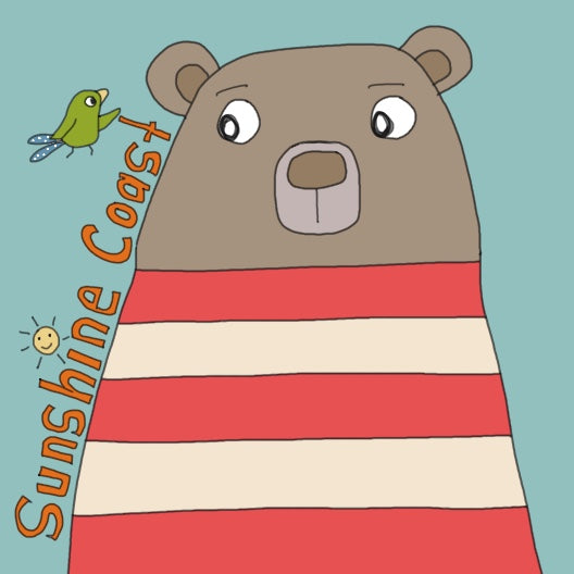 Sunshine Coast Bear fridge magnet 4" x 4"