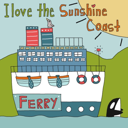 Sunshine Coast Ferry fridge magnet 4" x 4"