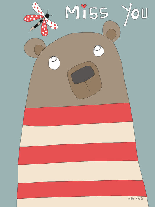 Miss you bear greeting card