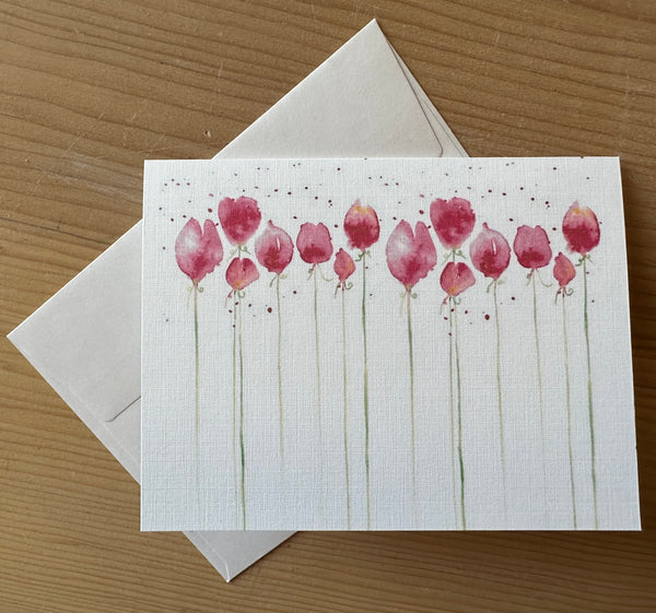 Pink Tulips greeting card