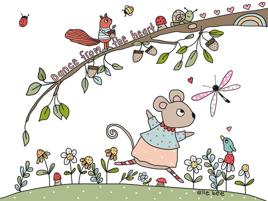 Dance from the heart greeting card