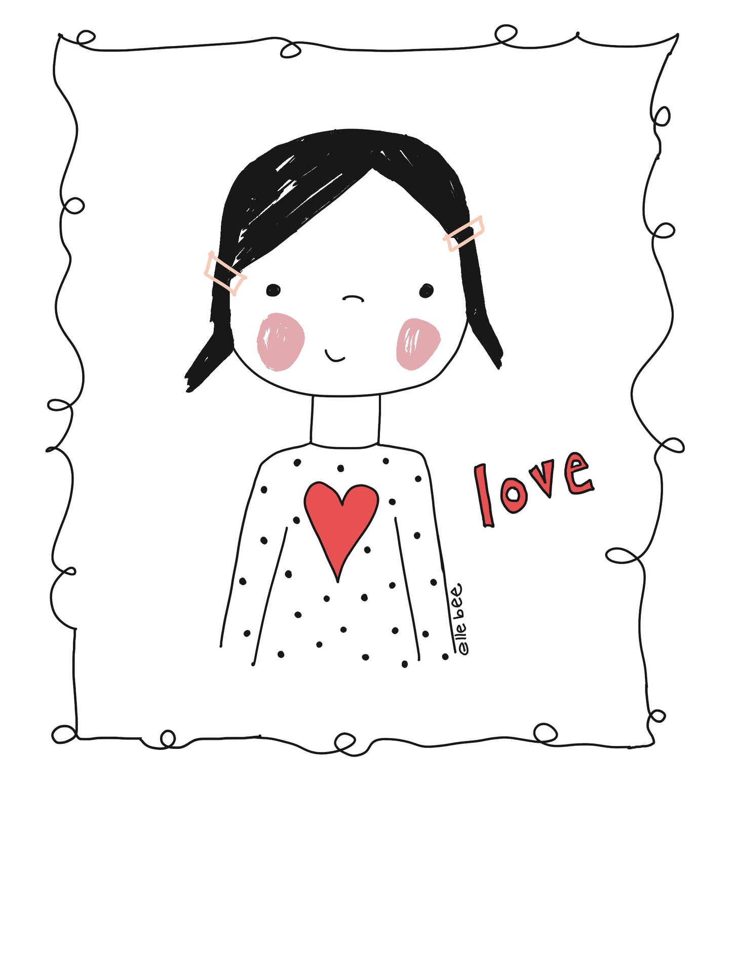 Love girl greeting card