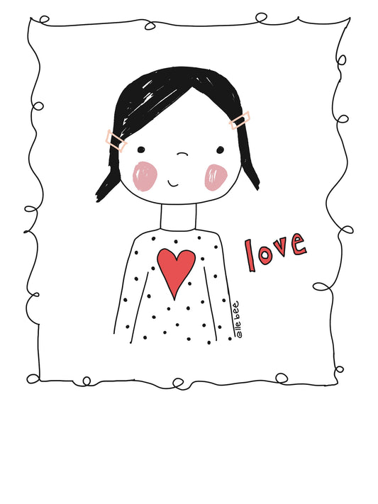 Love girl greeting card