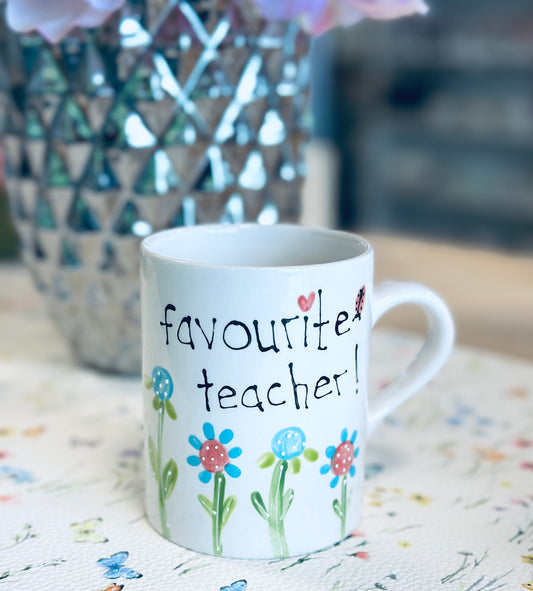 Favourite Teacher wildflower mug