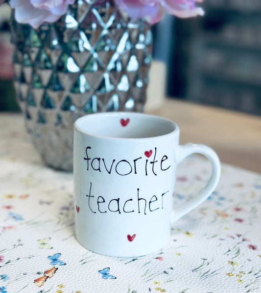 Favorite Teacher heart mug