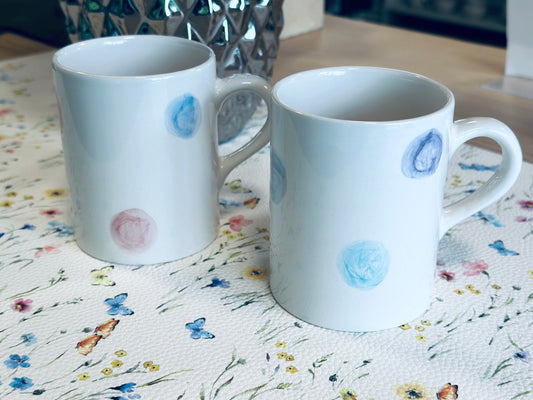 Polka dot set of 2 mugs