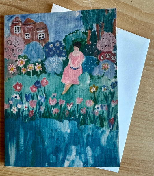 I Love Reading in my Garden greeting card