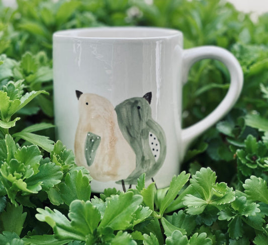 Sweet bird couple mug