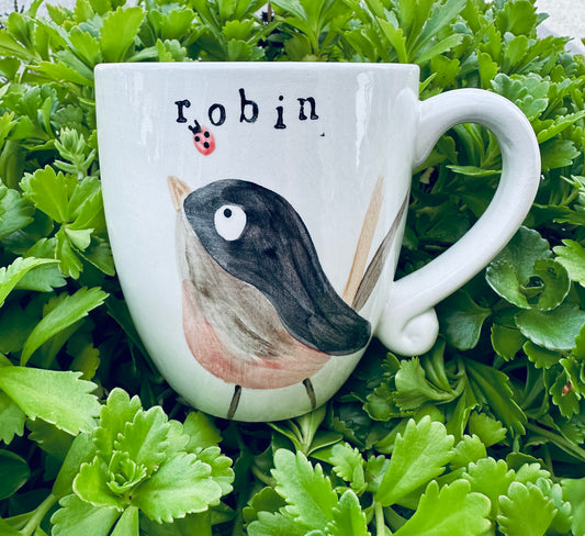 Robin & ladybug mug