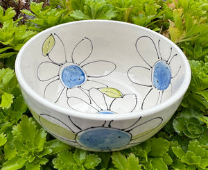 Blue Daisy cereal bowl