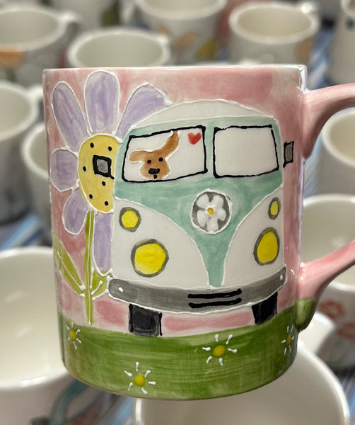 VW bug & puppy mug