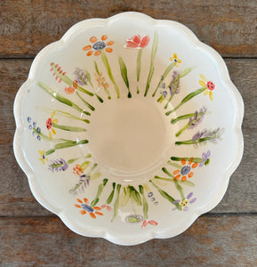 Wildflower scalloped bowl