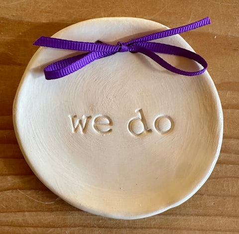 “We Do” Ring bearer wedding jewelry dish