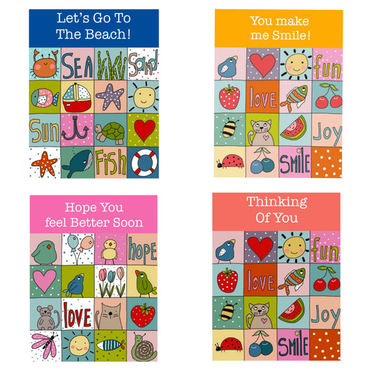 Joyful! Set of 4 greeting cards