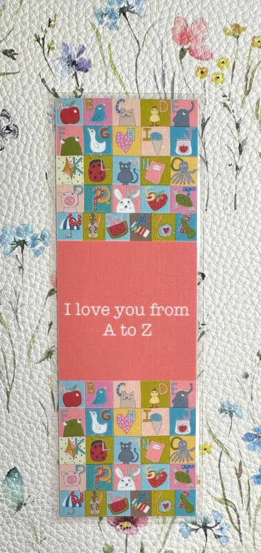 I love you from A to Z Bookmark