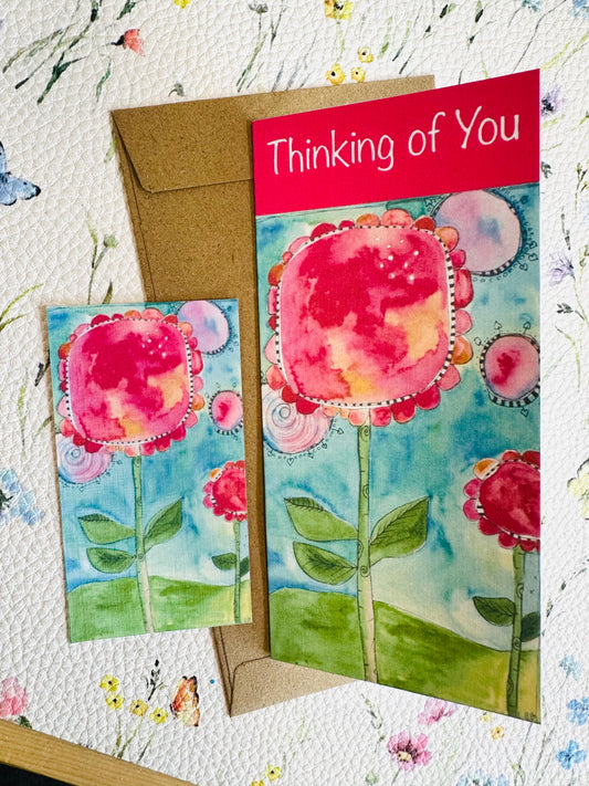 Thinking of you greeting card & matching bookmark