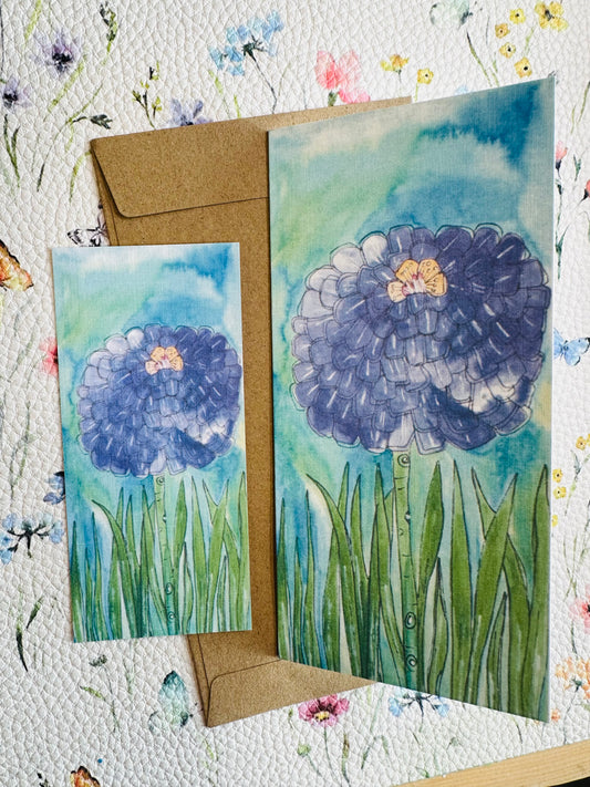 Grace & Beauty greeting card & matching bookmark