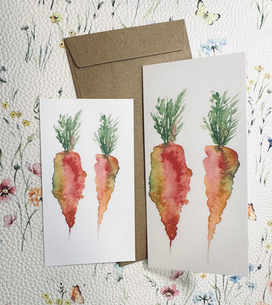 Heritage Carrots greeting card & matching bookmark